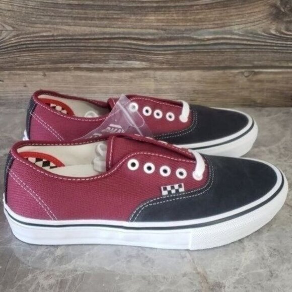 New Vans Skate Authentic Red Sneakers Skater Grunge Casual Colorblock Shoes - Picture 4 of 8